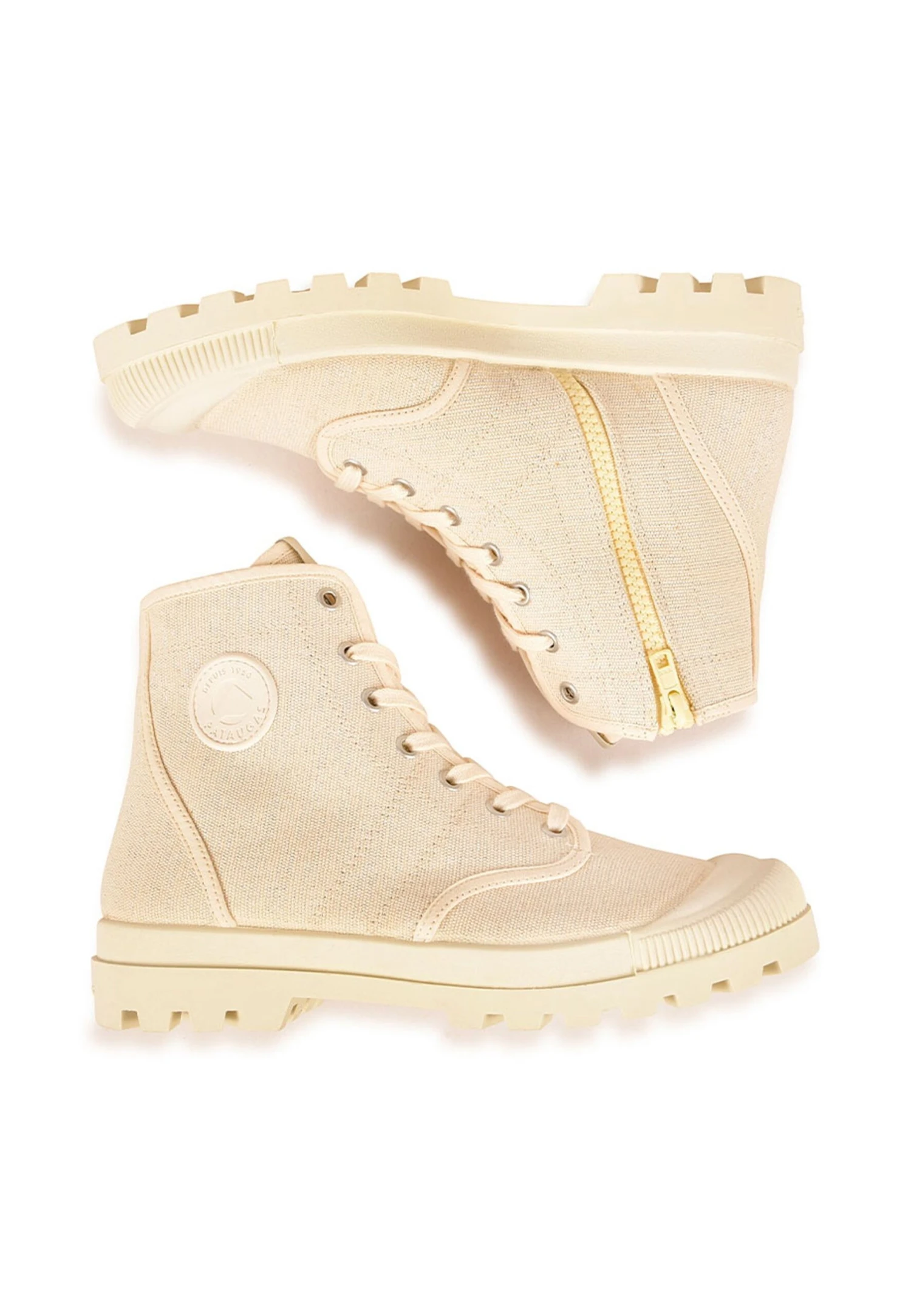 Pataugas Og M/Zipti F2I - Enkellaarsjes Met Plateauzool - Off White 7 Pataugas Og M/Zipti F2I - Enkellaarsjes Met Plateauzool - Off White - Afbeelding 5